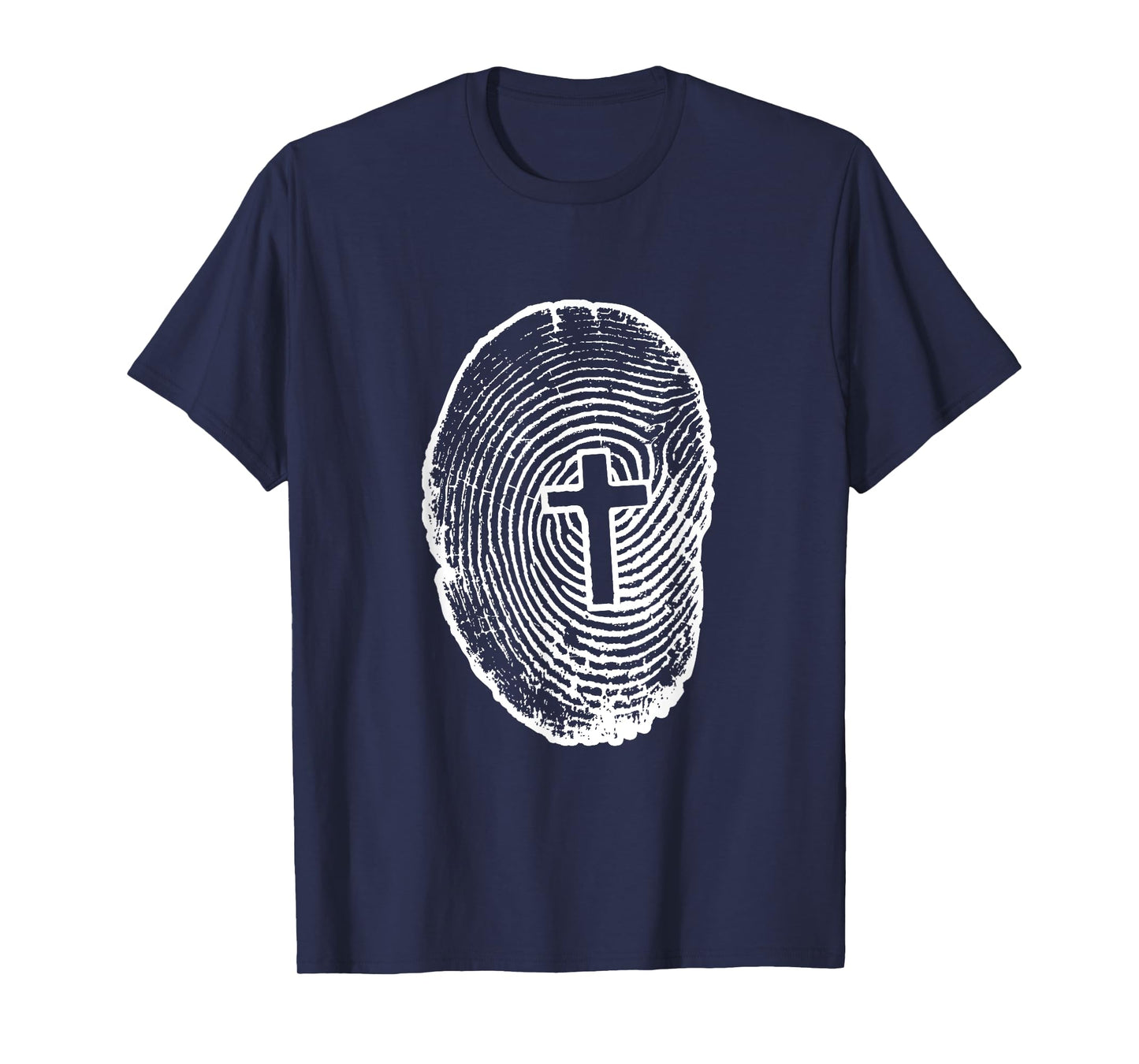 Christian Religion Fingerprint Cross T-Shirt