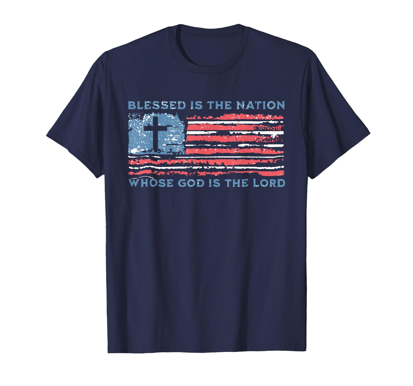 Retro Blessed Is The Nation Whose God Is The Lord Religious T-Shirt