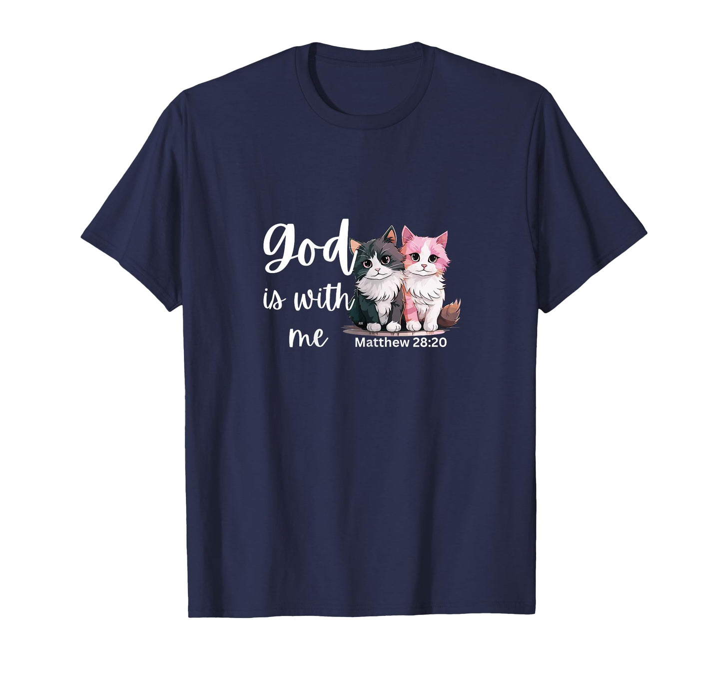 Kitty Cat for Ladies Bible Verse GOD is with ME T-Shirt
