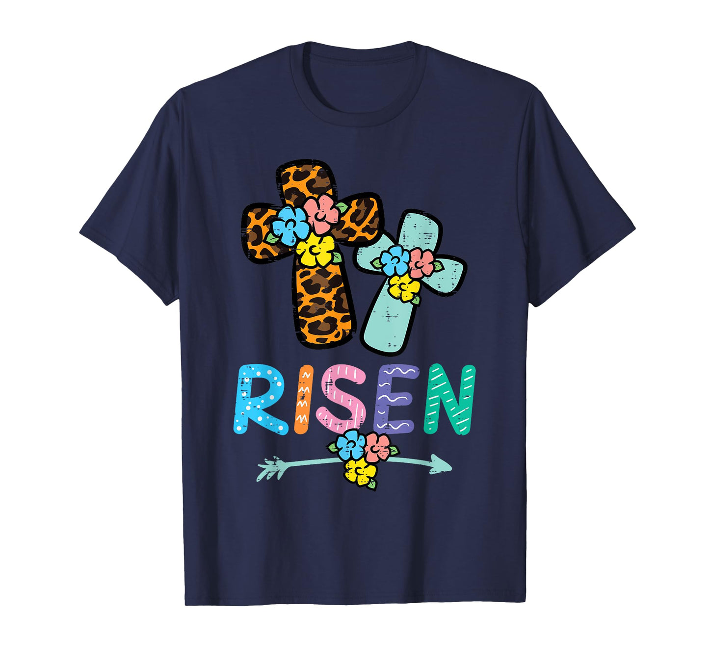 Easter Risen Jesus Cross Christian Women Girls Kids Toddler T-Shirt