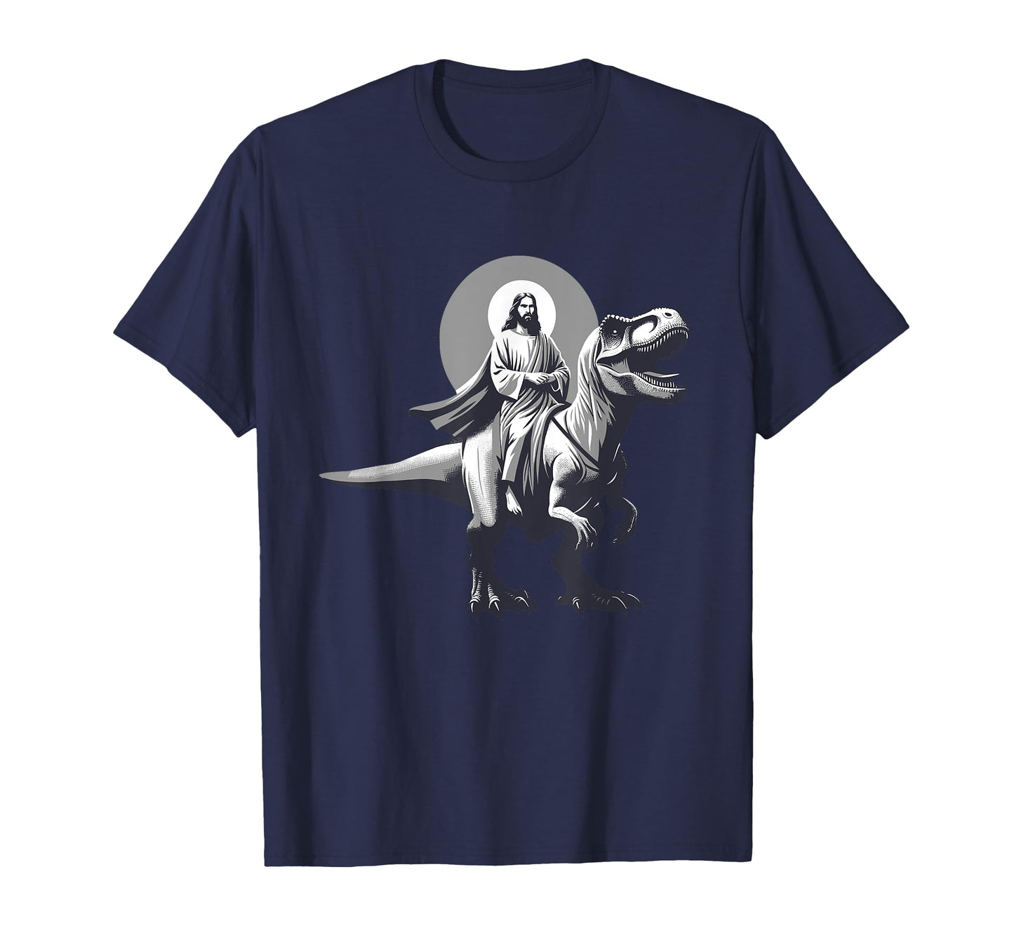 Funny Jesus Riding T-Rex Dinosaur Meme Parody for Believers T-Shirt