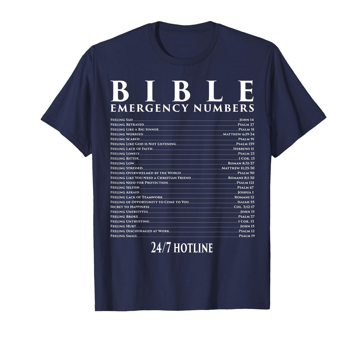 Bible Emergency Hotline Numbers - Cool Christian T-Shirt