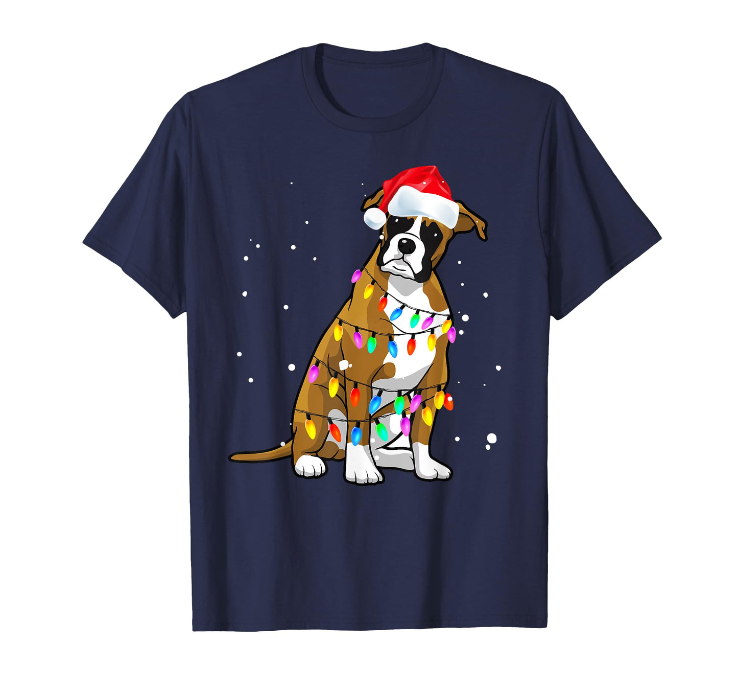 Boxer Christmas T-Shirt Boxer Dog Christmas Shirt Gift Men Women Kids T-Shirt