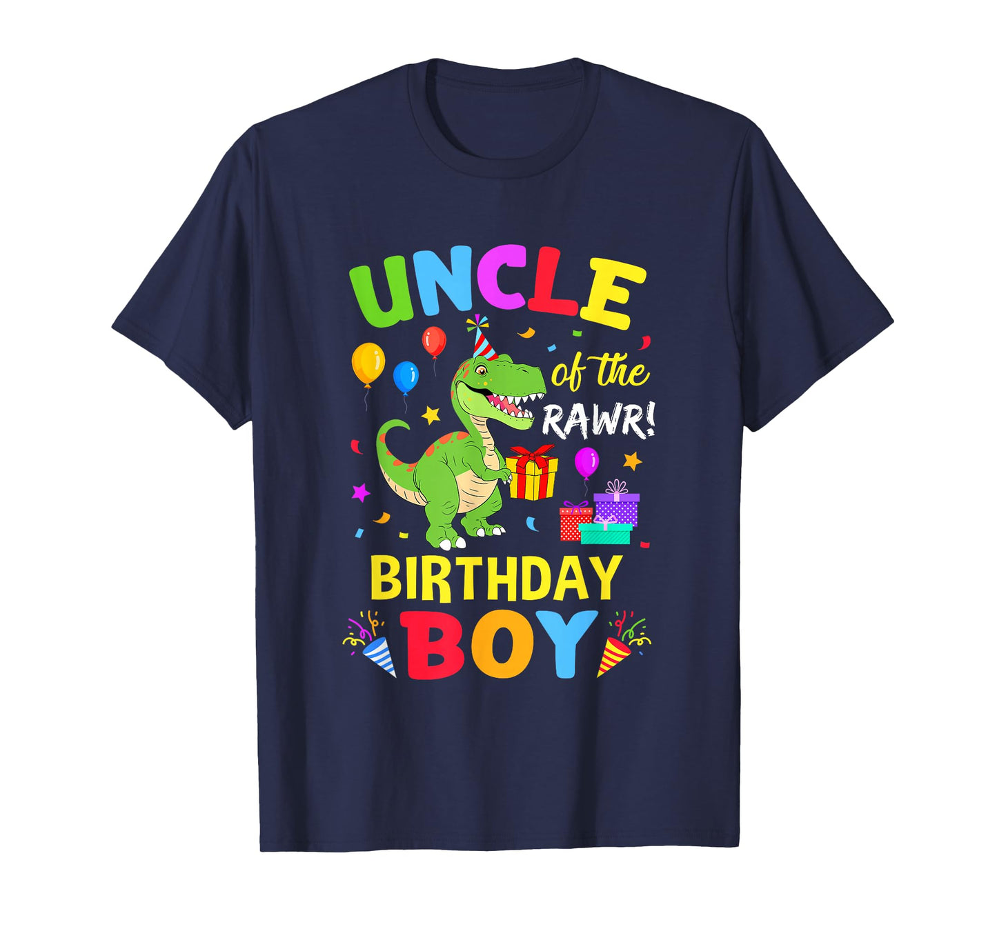 Uncle Of The Birthday Boy T-Rex Funny Dinosaur Boy Party T-Shirt