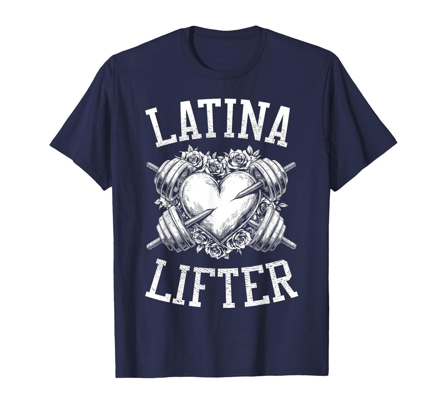 Latina Lifter Spanish Gym Barbell Heart Hispanic Fitness T-Shirt