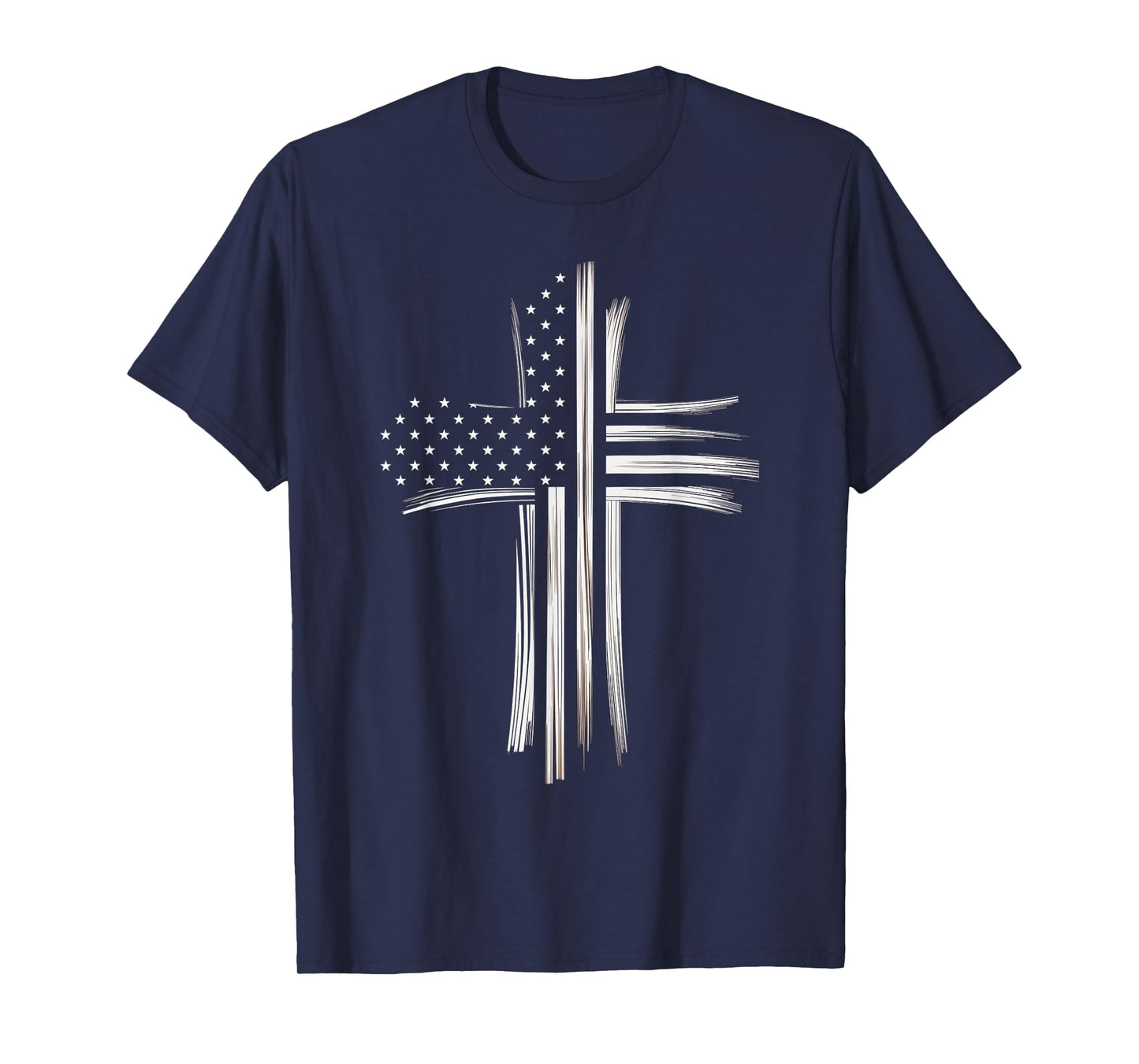 Christian Cross American Flag Faith USA Patriot T-Shirt