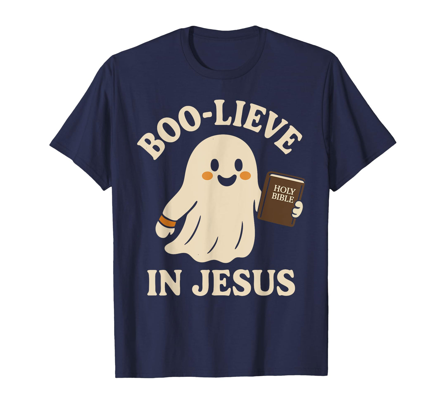 Boo-Lieve in Jesus Believe Holy Ghost Christian Halloween T-Shirt