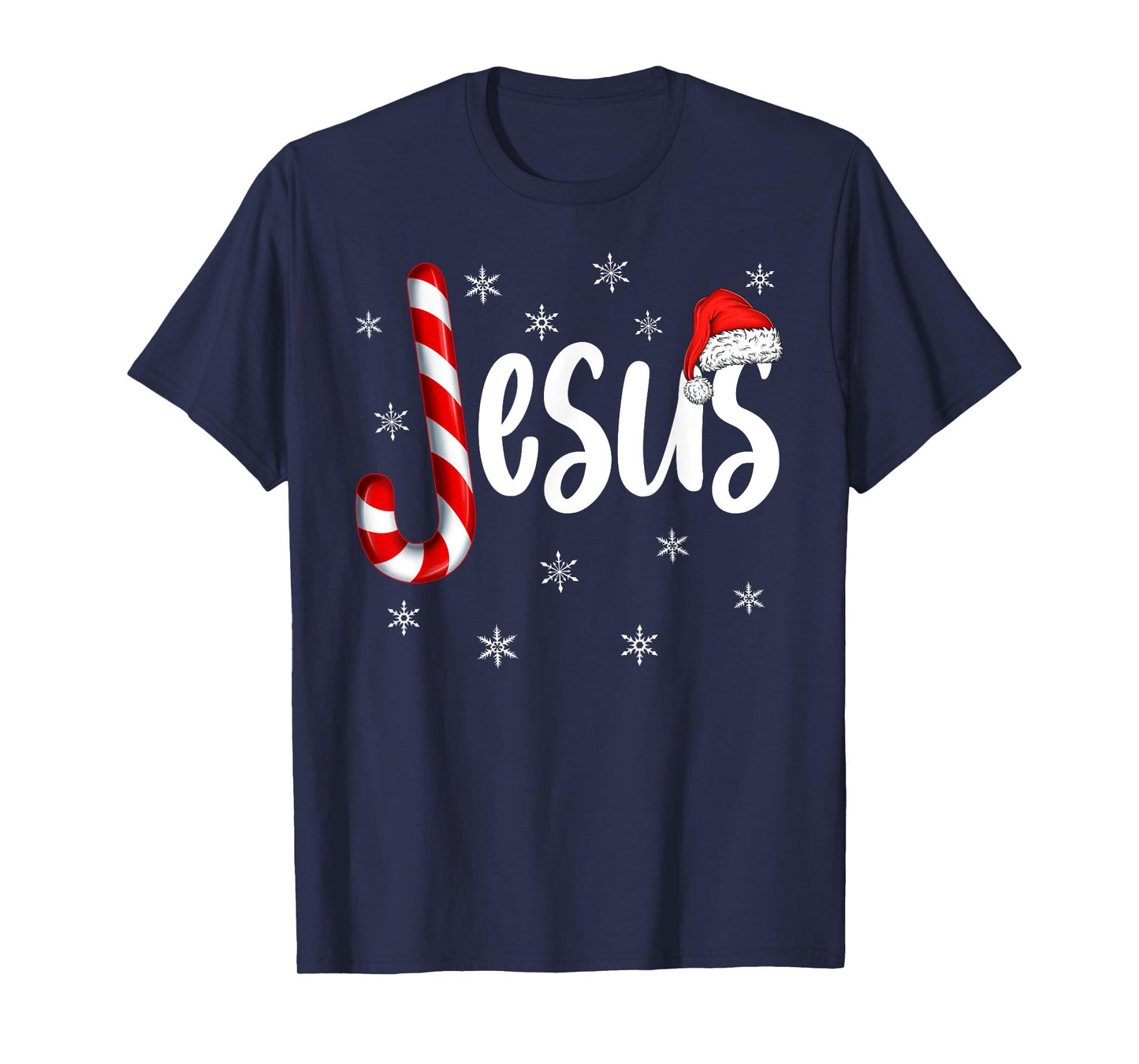 Christian Jesus Candy Cane Xmas Faith Religious Christmas T-Shirt