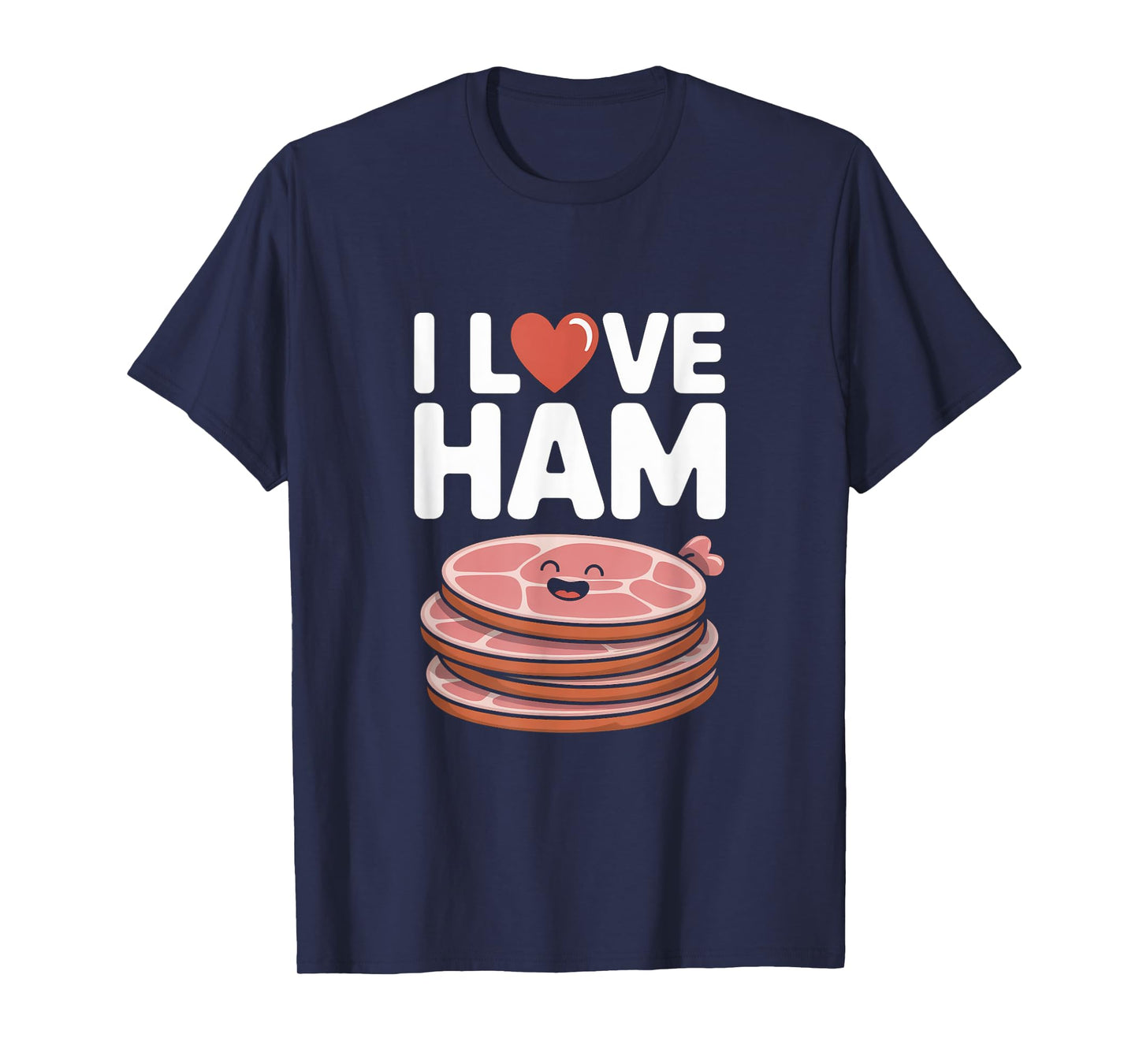 I Love Ham Cute Cartoon Ham Stack Humor T-Shirt