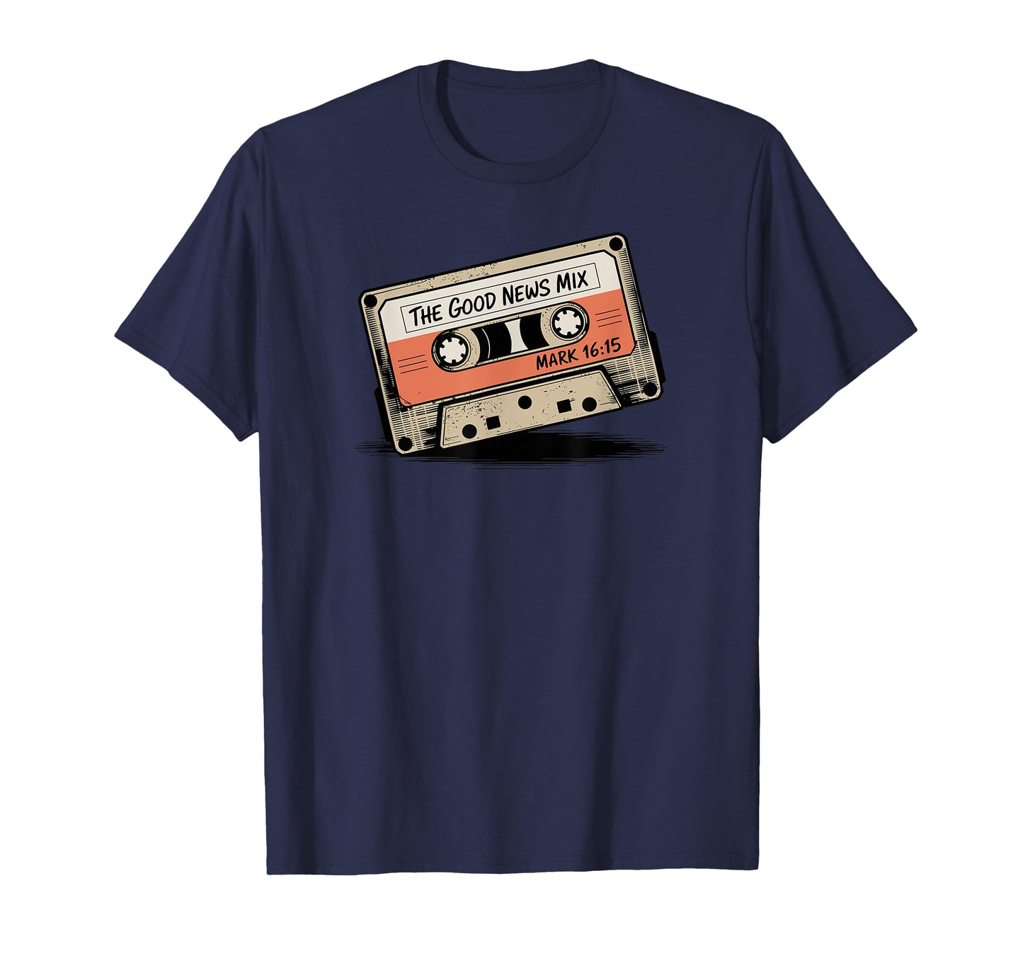 Vintage Cassette Tape Bible Verse Mark 16:15 Christian Retro T-Shirt