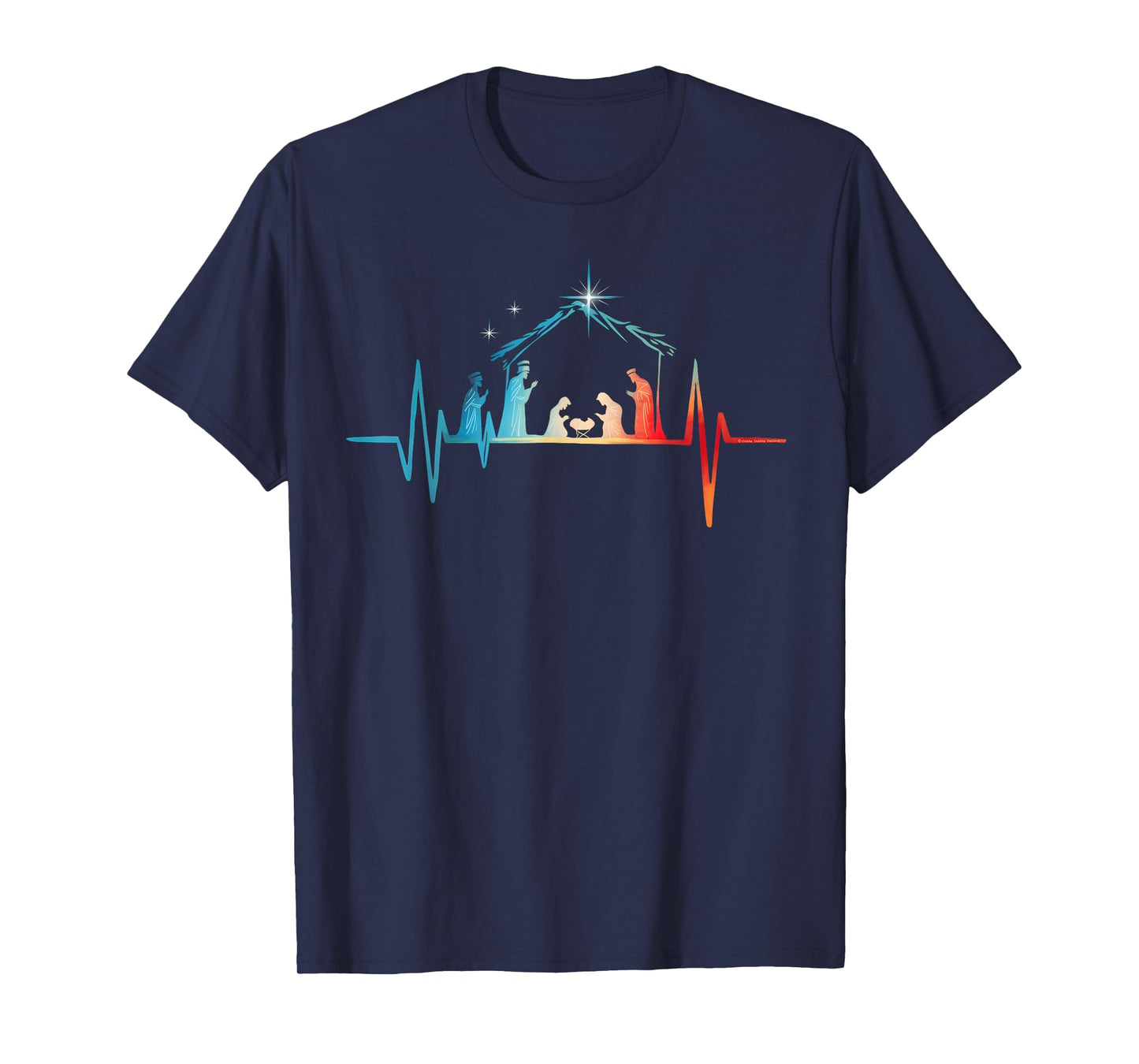 Christmas Nativity Heartbeat Birth of Christ Christian T-Shirt