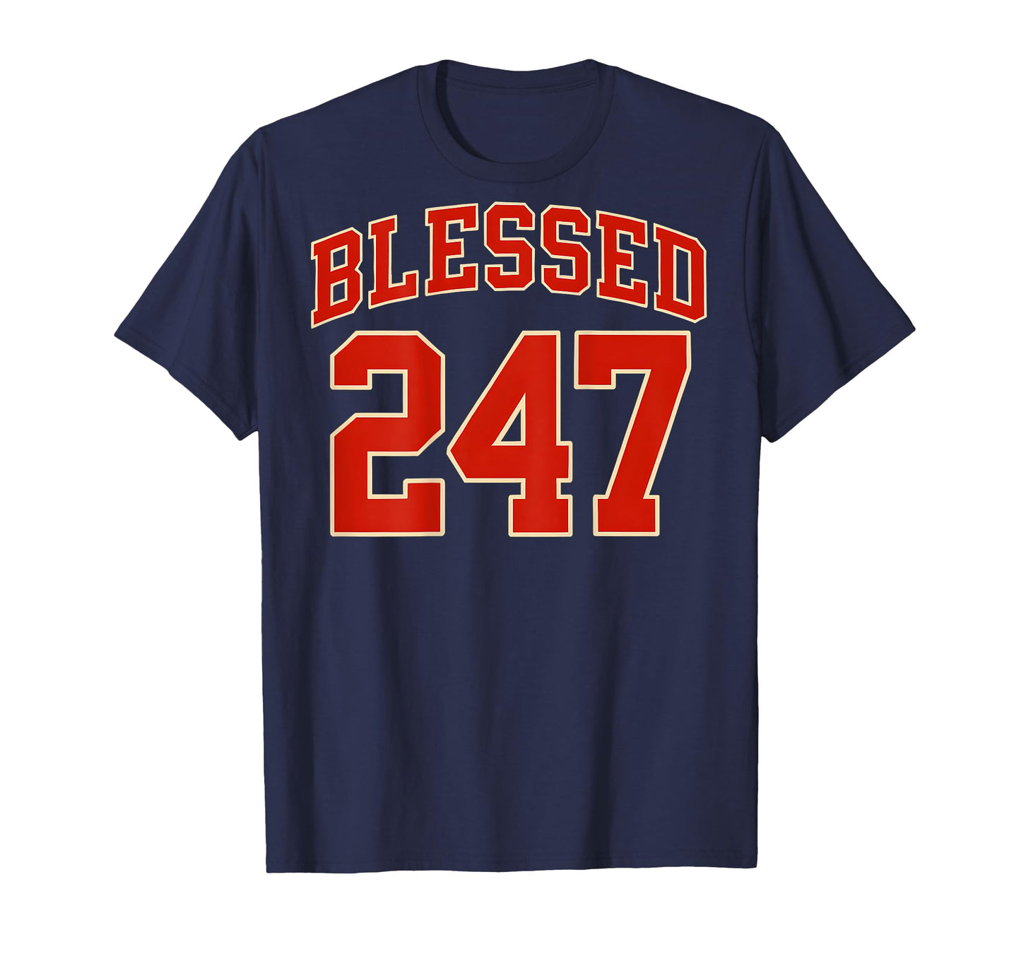 (ON Back) Blessed 24/7 Christian Faith Based Sports Jersey T-Shirt