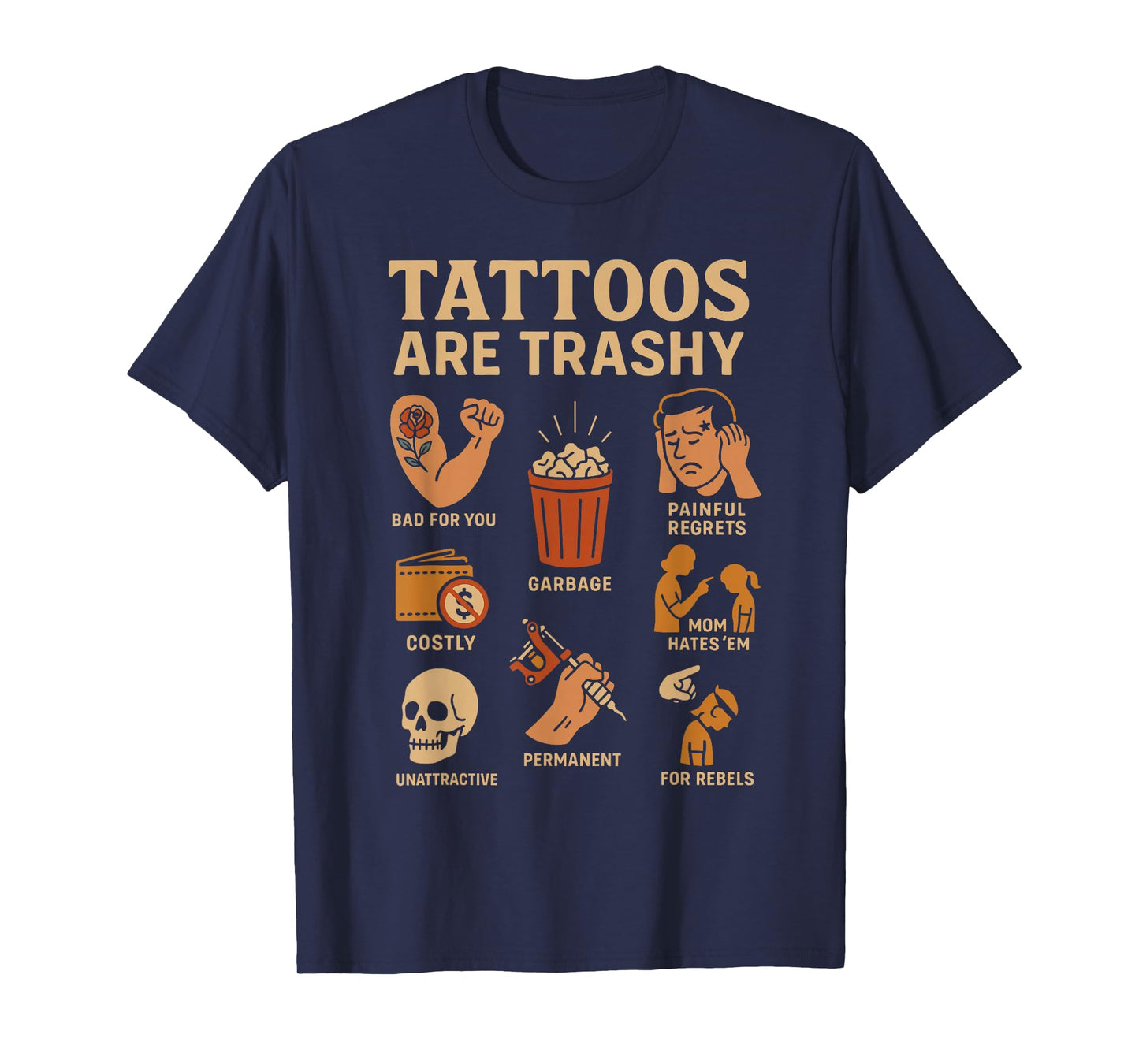 Funny Tattoo Meme Tattoo Icons Humor Trashy Tattoo Design T-Shirt