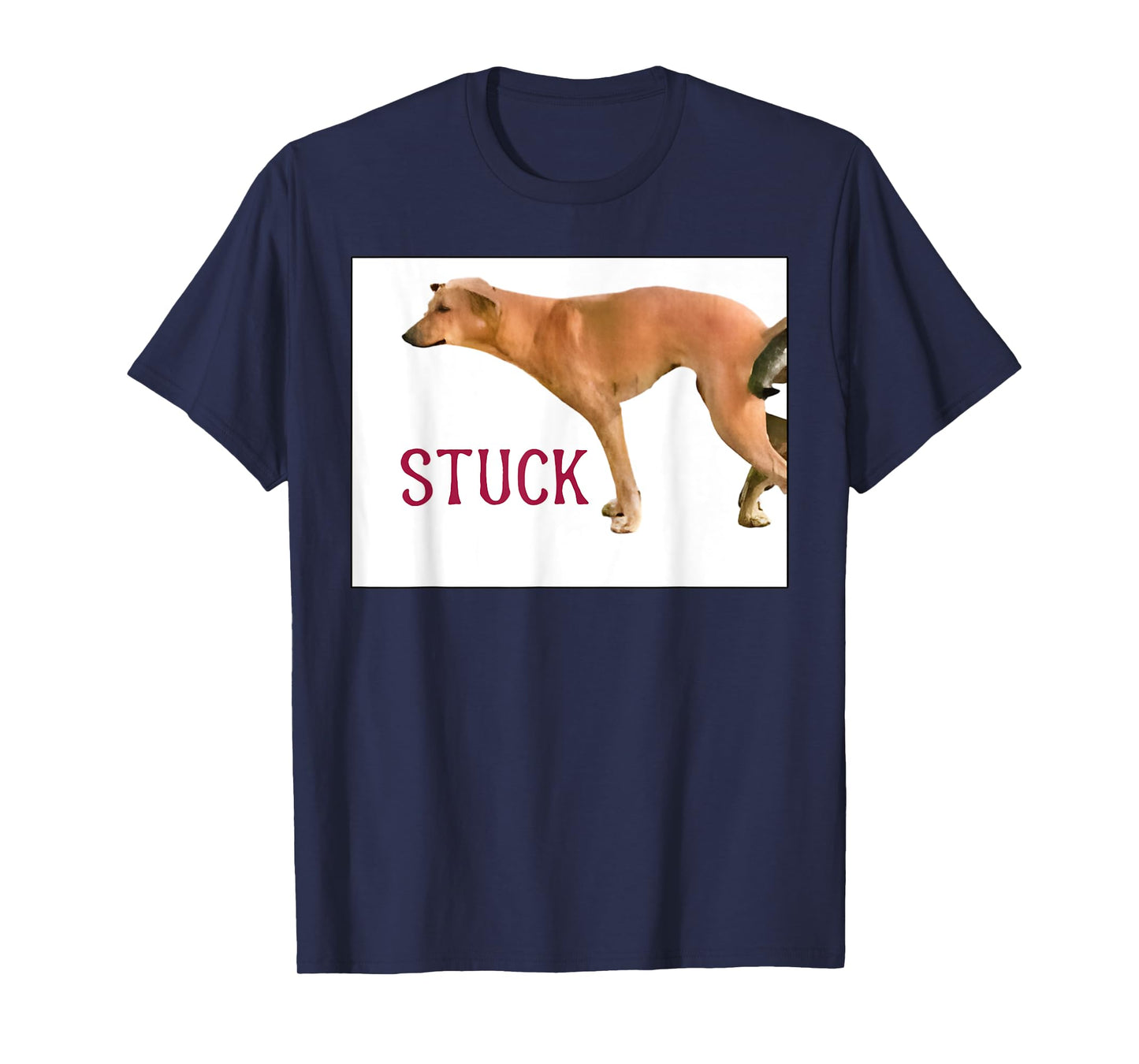 Stuck Together Dogs Funny Couple Saying Quote Dog Adult Joke T-Shirt