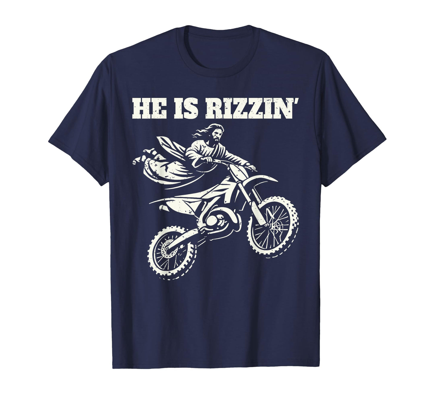 Funny jesus christ motocross dirt bike he's rizzin' easter T-Shirt