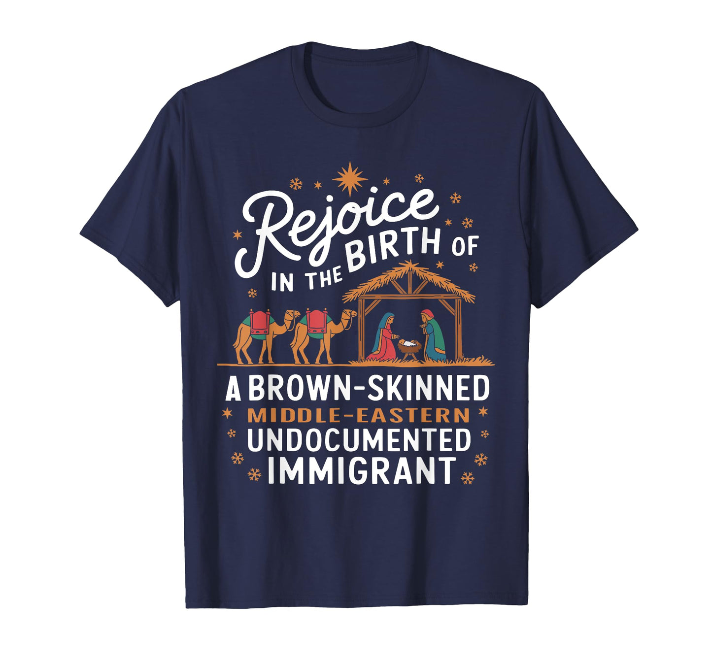 Rejoice In The Birth Of A Brown Skinned Christmas Christian T-Shirt