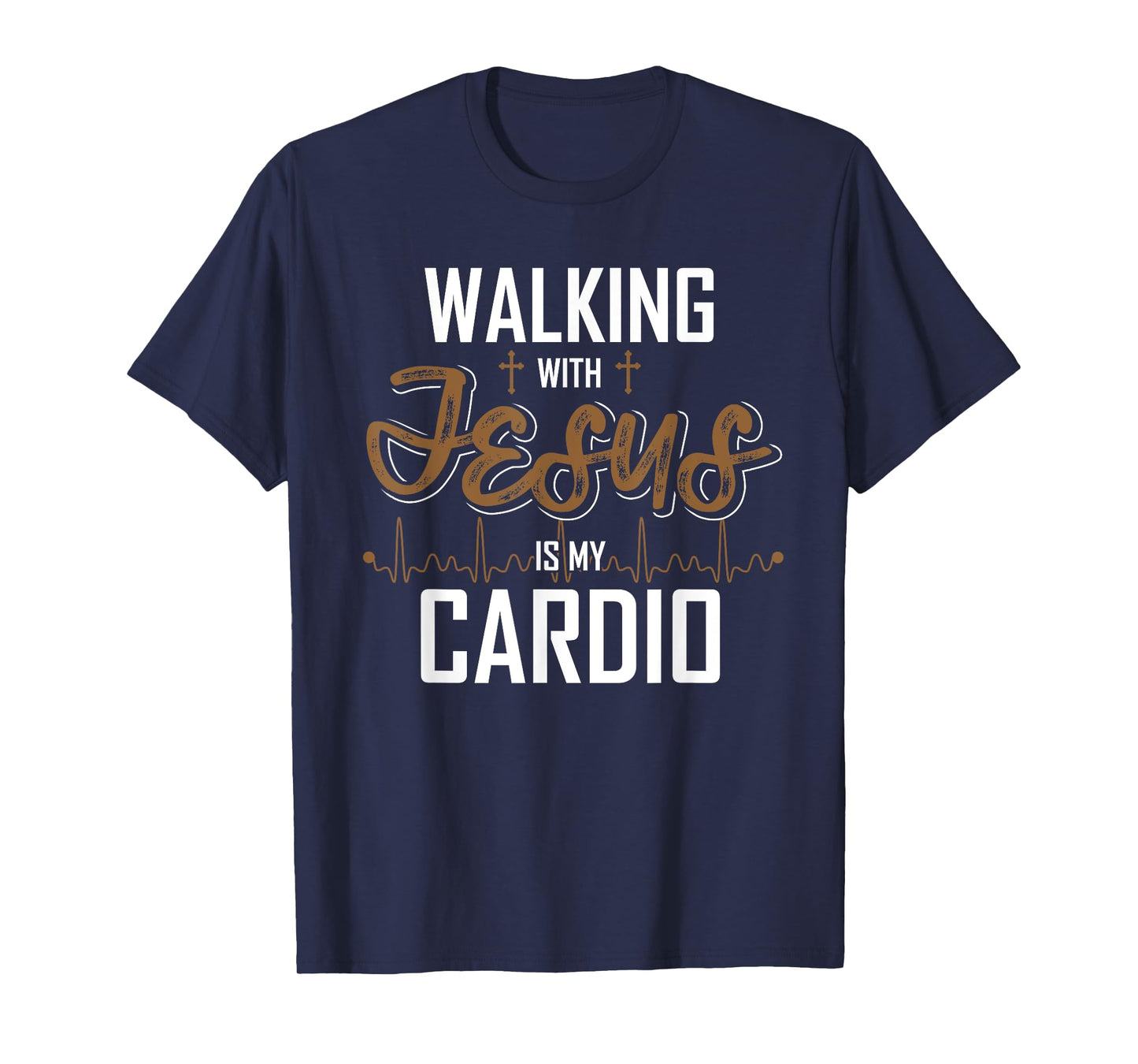 Walking With Jesus Is My Cardio Christian Gift Prayer T-Shirt