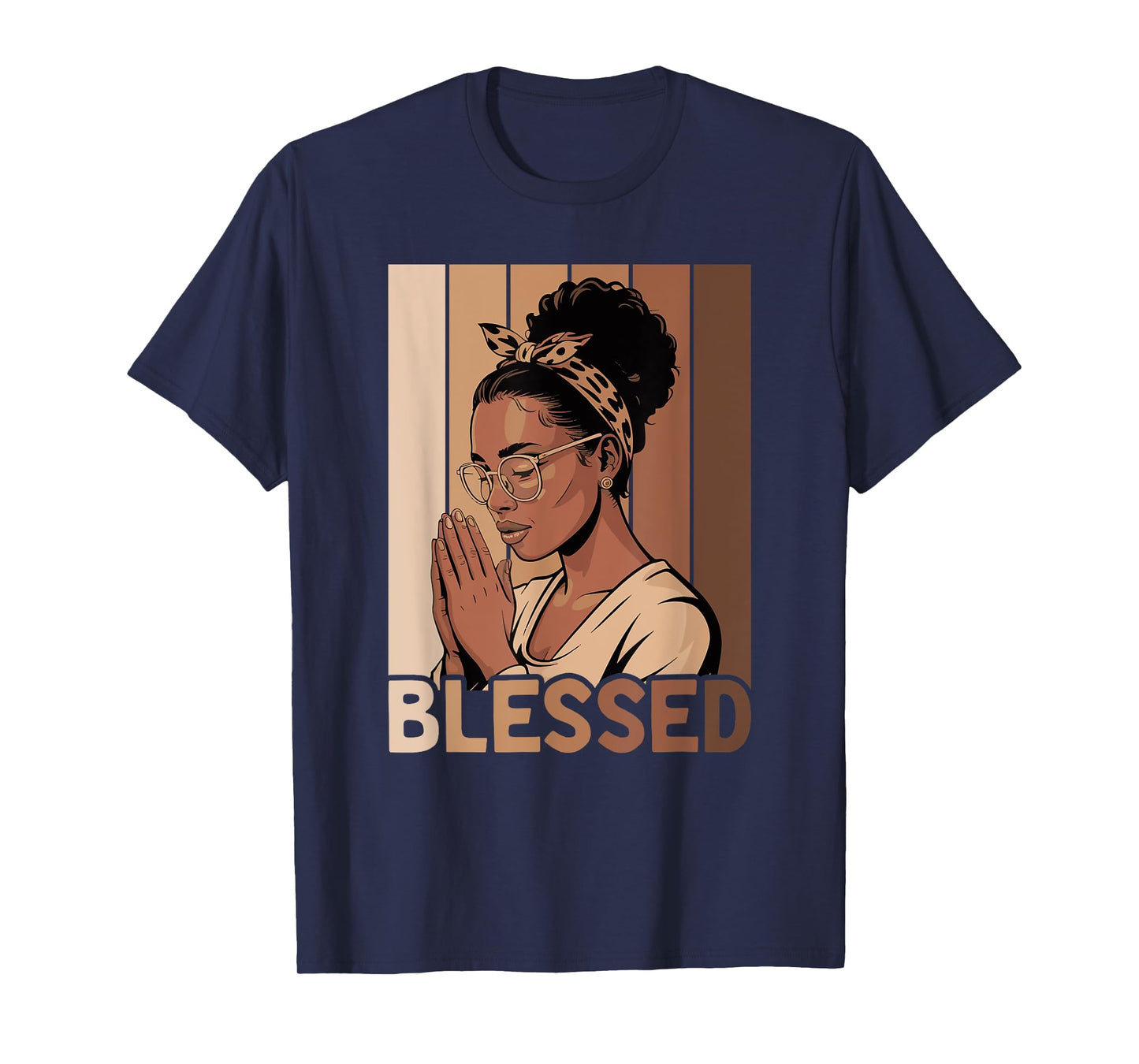 Blessed Black Woman Praying African American Christian T-Shirt