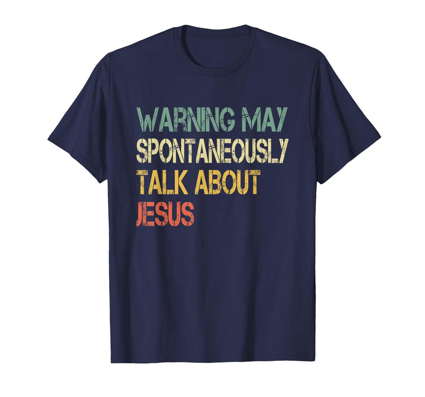 Christian Mens Warning May Talk About Jesus God Bible Faith T-Shirt