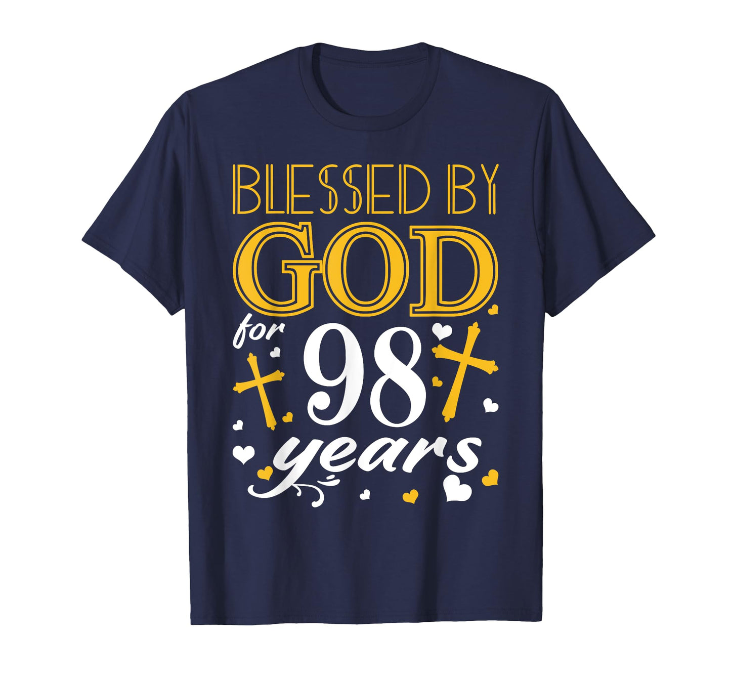 Vintage Blessed By God For 98 Years Happy 98th Birthday T-Shirt