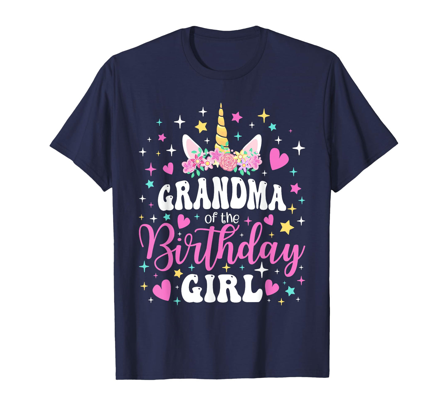 Unicorn Grandma of the Birthday Girl Family Matching Party T-Shirt