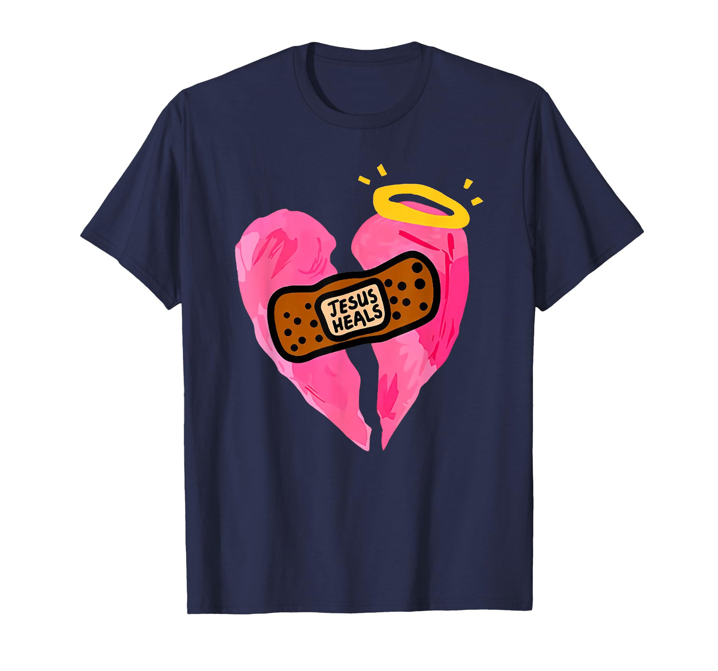 jesus heals broken heart print bandages bandaids T-Shirt