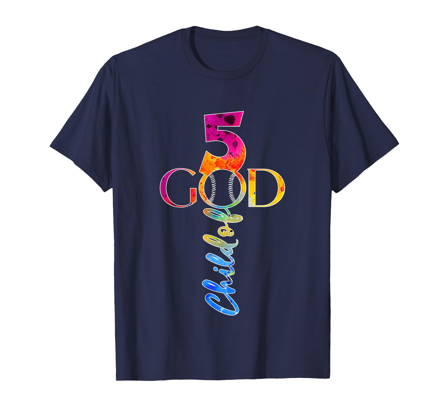 JESUS 5 YEARS CHILD OF GOD BASEBALL 5TH BIRTHDAY T-Shirt