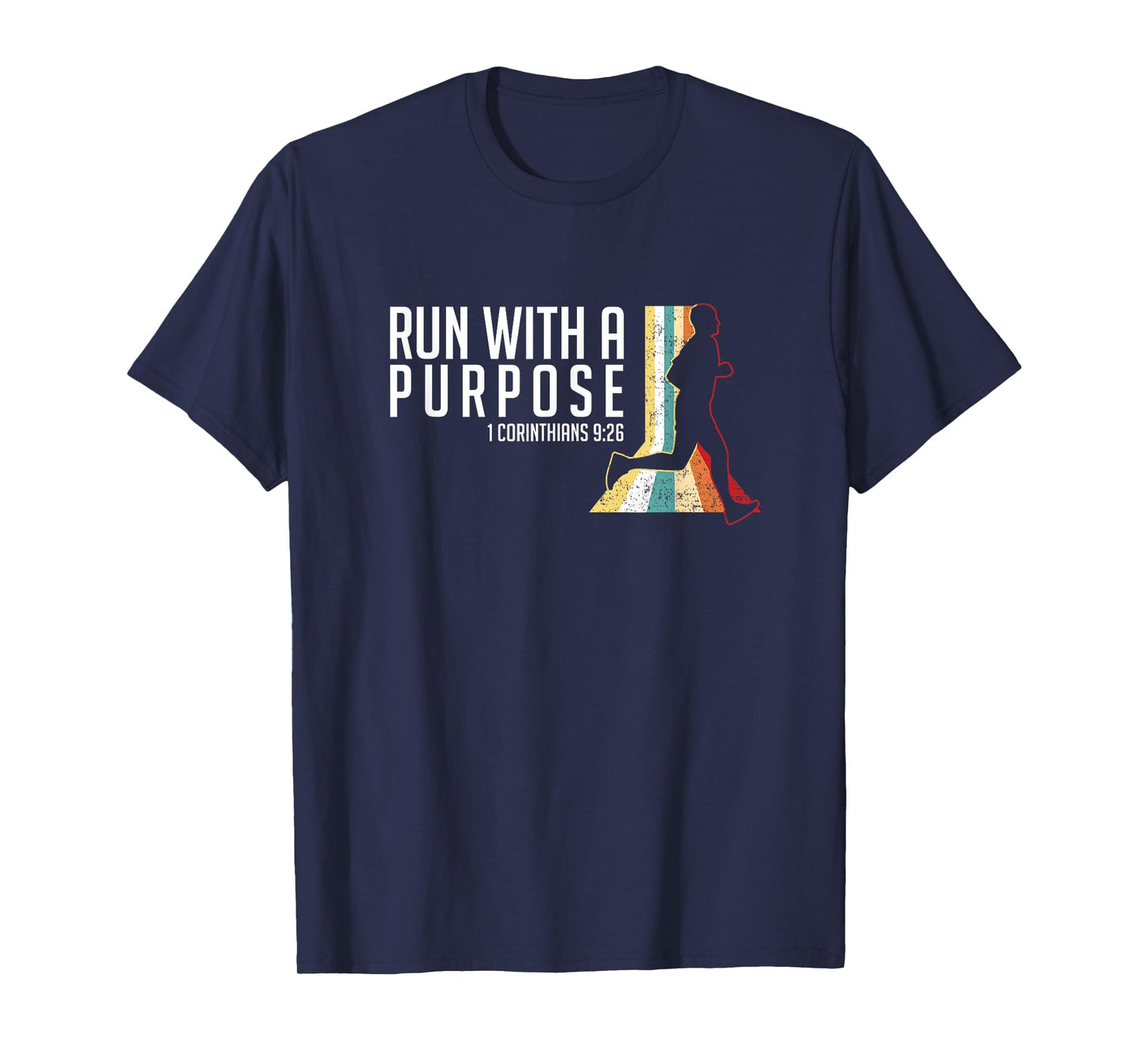Bible Verse 1 Corinthians 9 26 Running Fitness T-Shirt