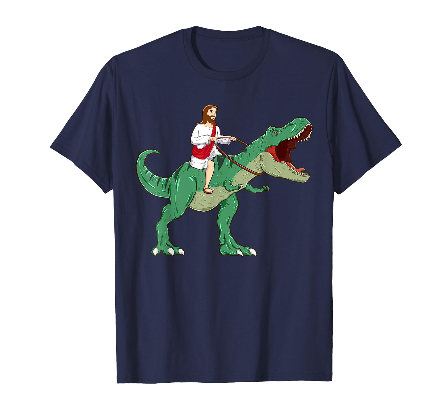 Funny Parody Jesus Riding Dinosaur Meme Dino Lover Believer T-Shirt