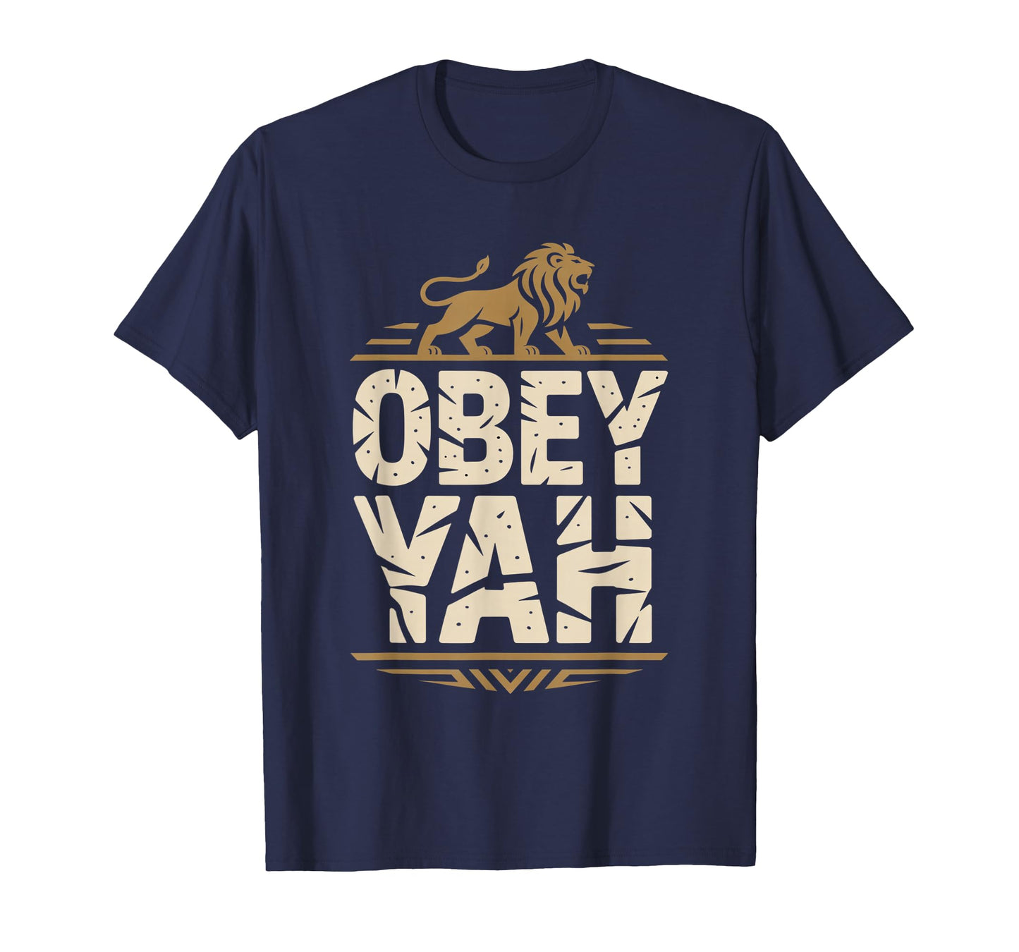 Obey YAH Bold Hebrew Lion Statement T-Shirt