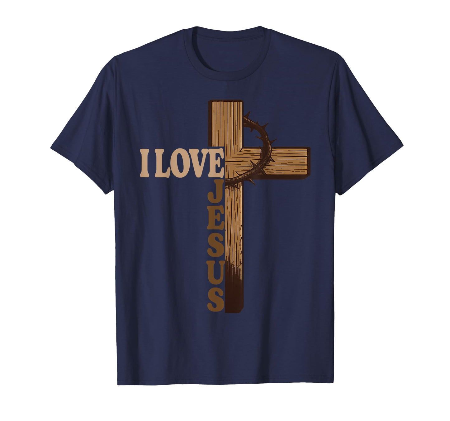 I Love Jesus Christian Cross God Faith Bible Religious Pray T-Shirt