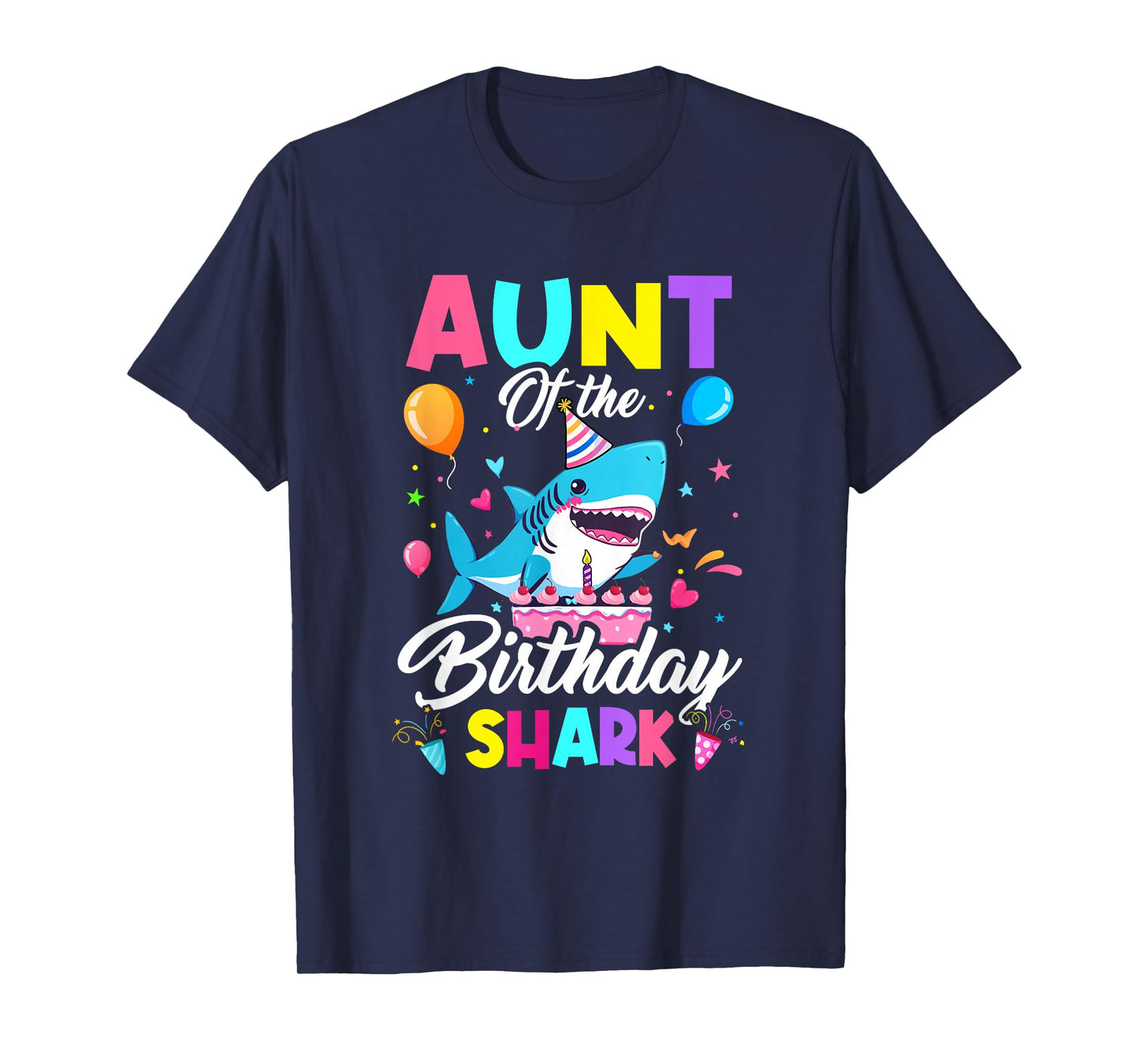 Aunt Of The Shark Birthday Boy Girl Party Family Group T-Shirt