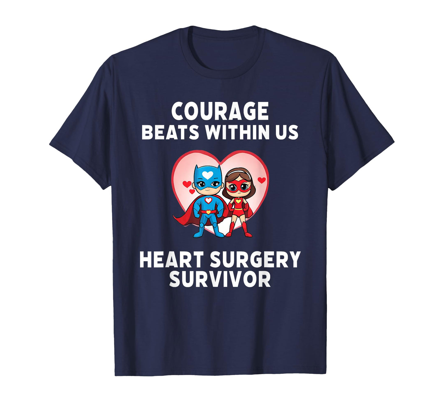Courage Beats Within Us Heart Surgery Survivor Kids Gifts T-Shirt