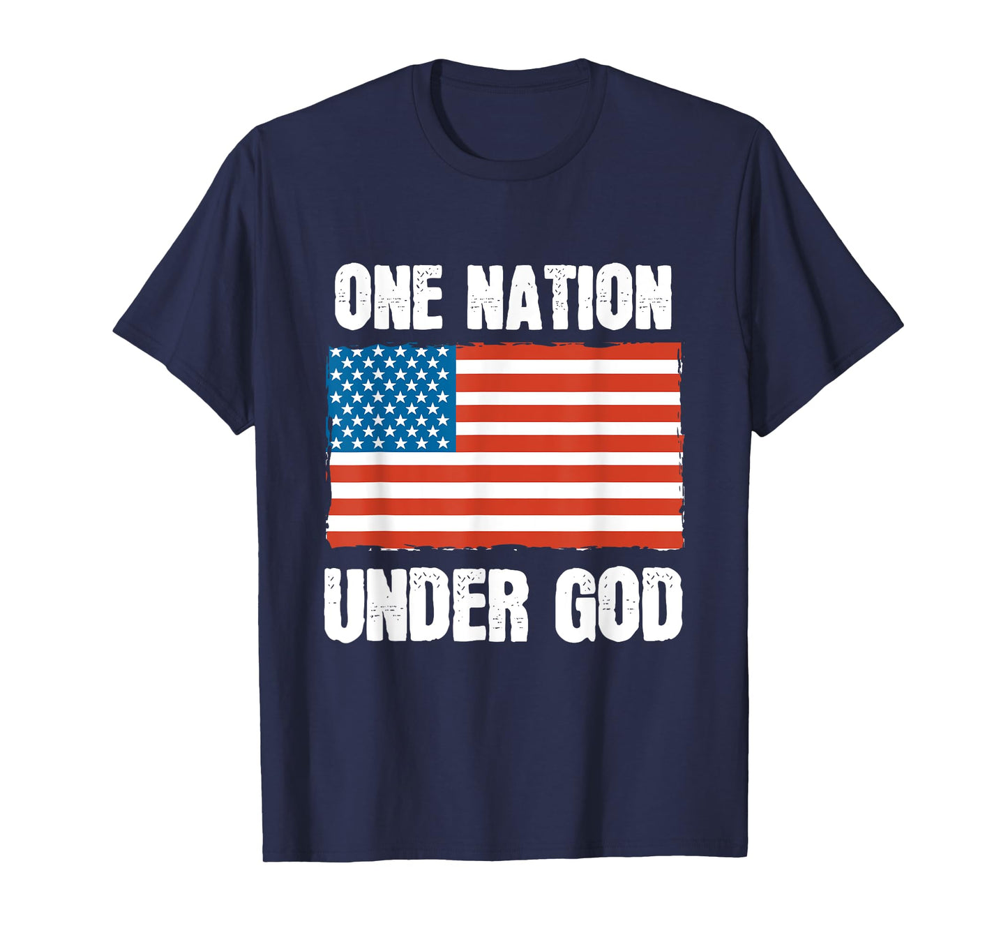 One Nation Under God Blessed American Flag Christian Cross T-Shirt for Women Kids Men