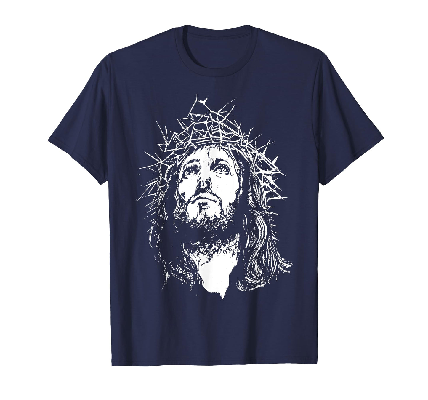 Image Face Of Jesus On A Cross With Crown Of Thorns T-Shirt