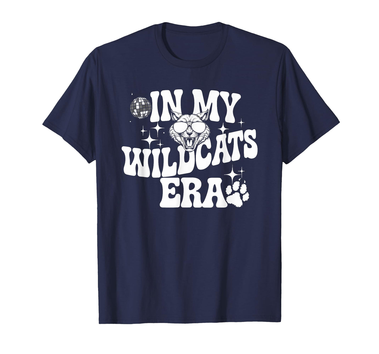 In My Wildcats Era Back to School Mascot Spirit Game Groovy T-Shirt