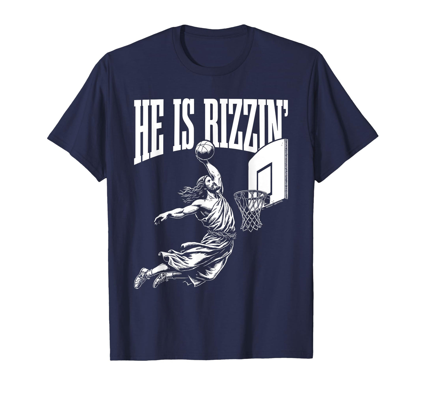 He Is Rizzin Funny Easter Rizz Meme Basketball T-Shirt