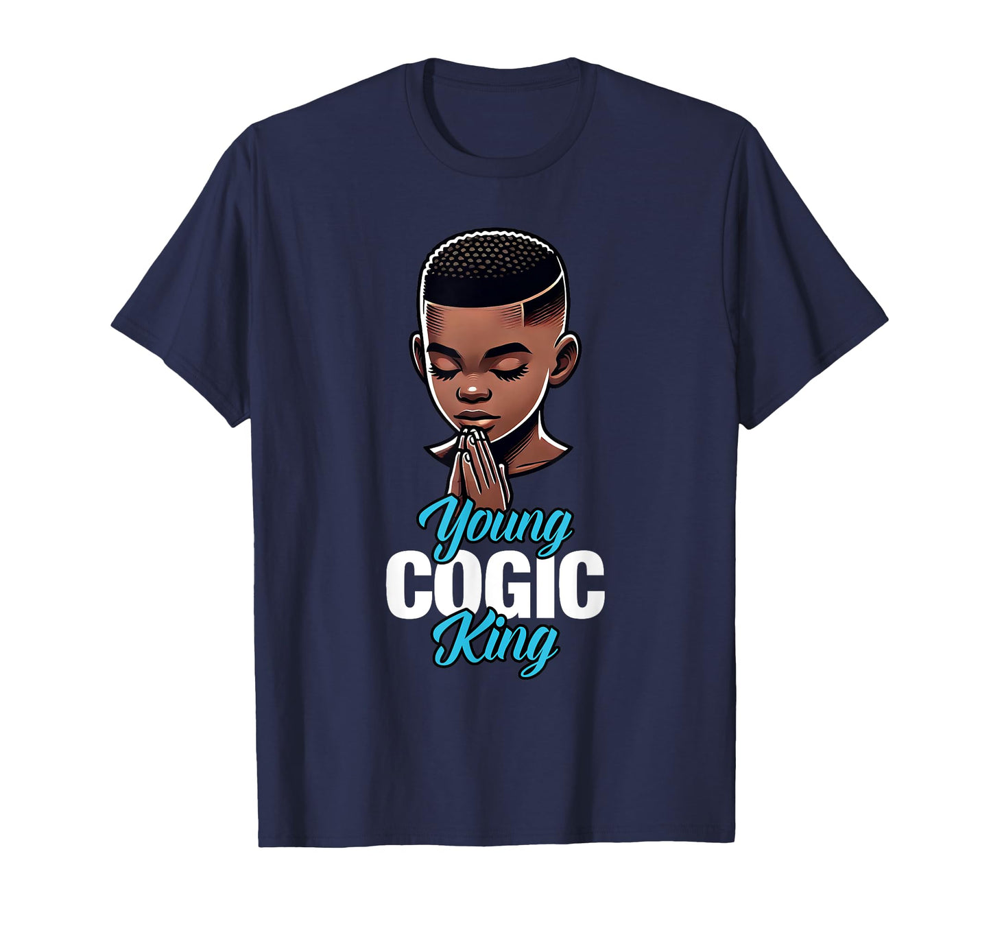 Young COGIC King | African American Boy Praying T-Shirt