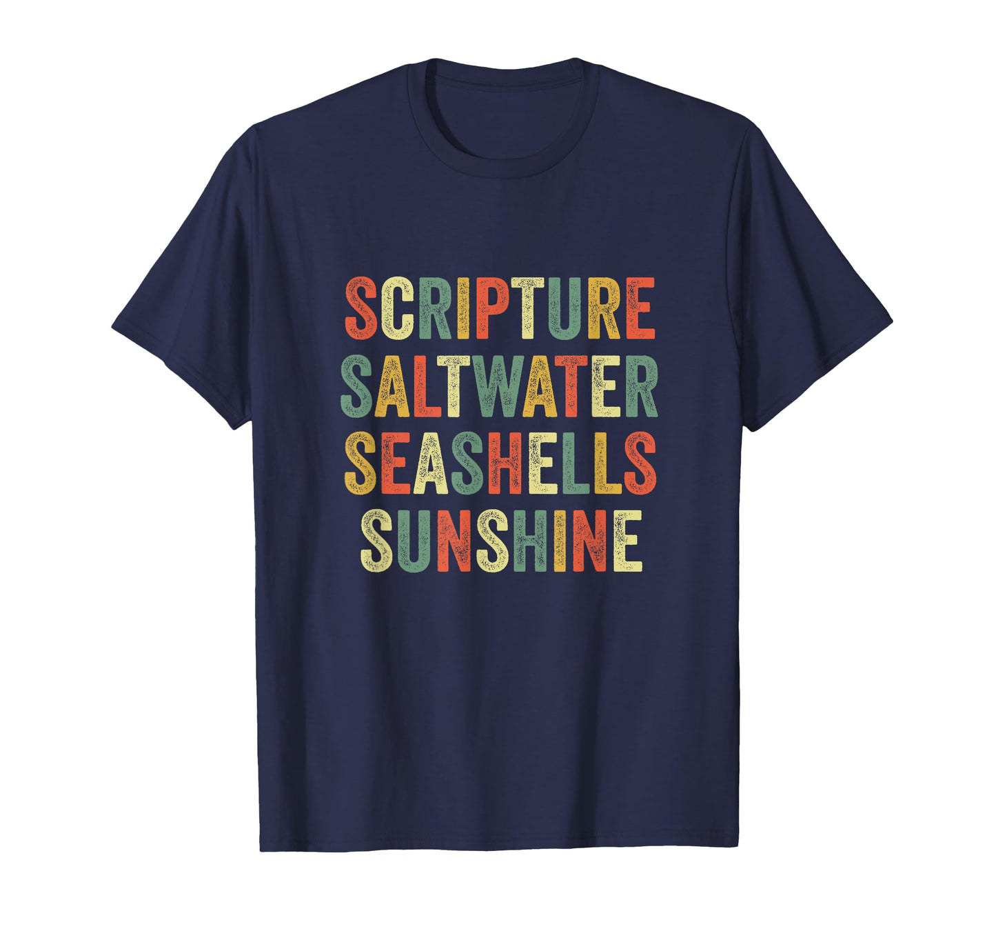 Scripture Saltwater Seashells Sunshine Christian Trip Faith T-Shirt