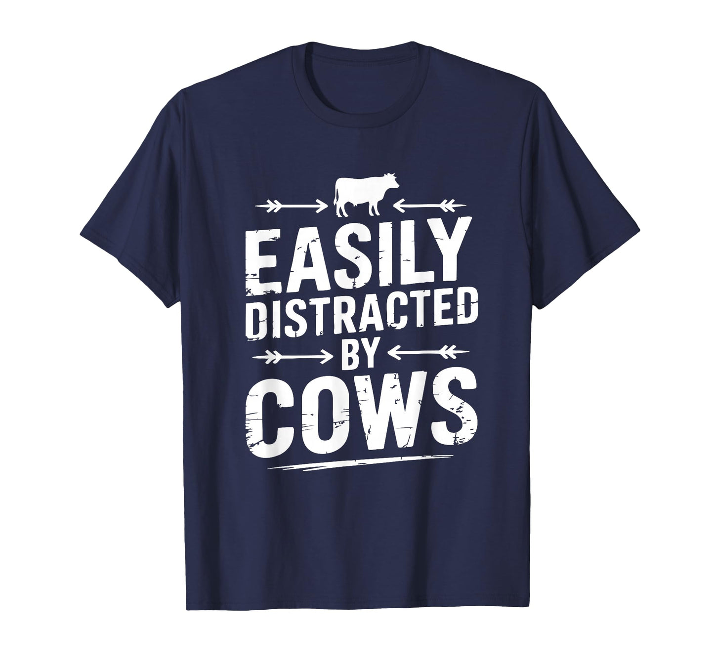Easily Distracted by Cows Kids Funny Cow Lover Cattle Farmer T-Shirt