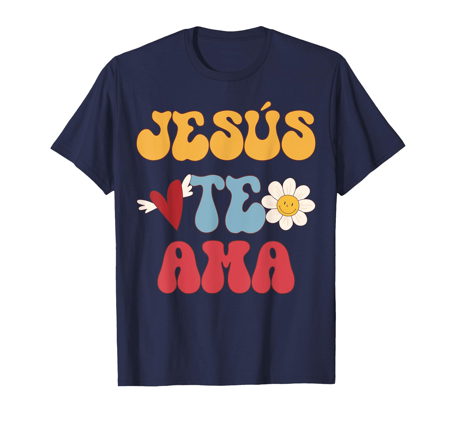Groovy Spanish, Jesus Loves You Christian 70's Hippie T-Shirt