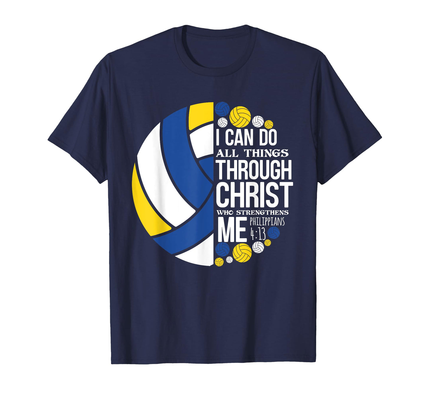 Philippians 4:13 Christian Volleyball Player Bible Verse T-Shirt