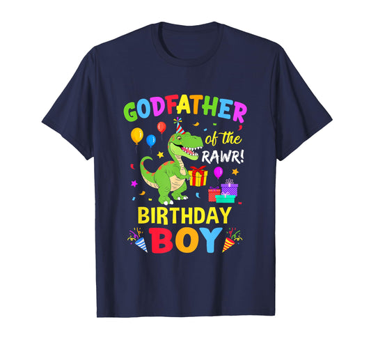Godfather Of The Birthday Boy T-Rex Funny Dinosaur Boy Party T-Shirt