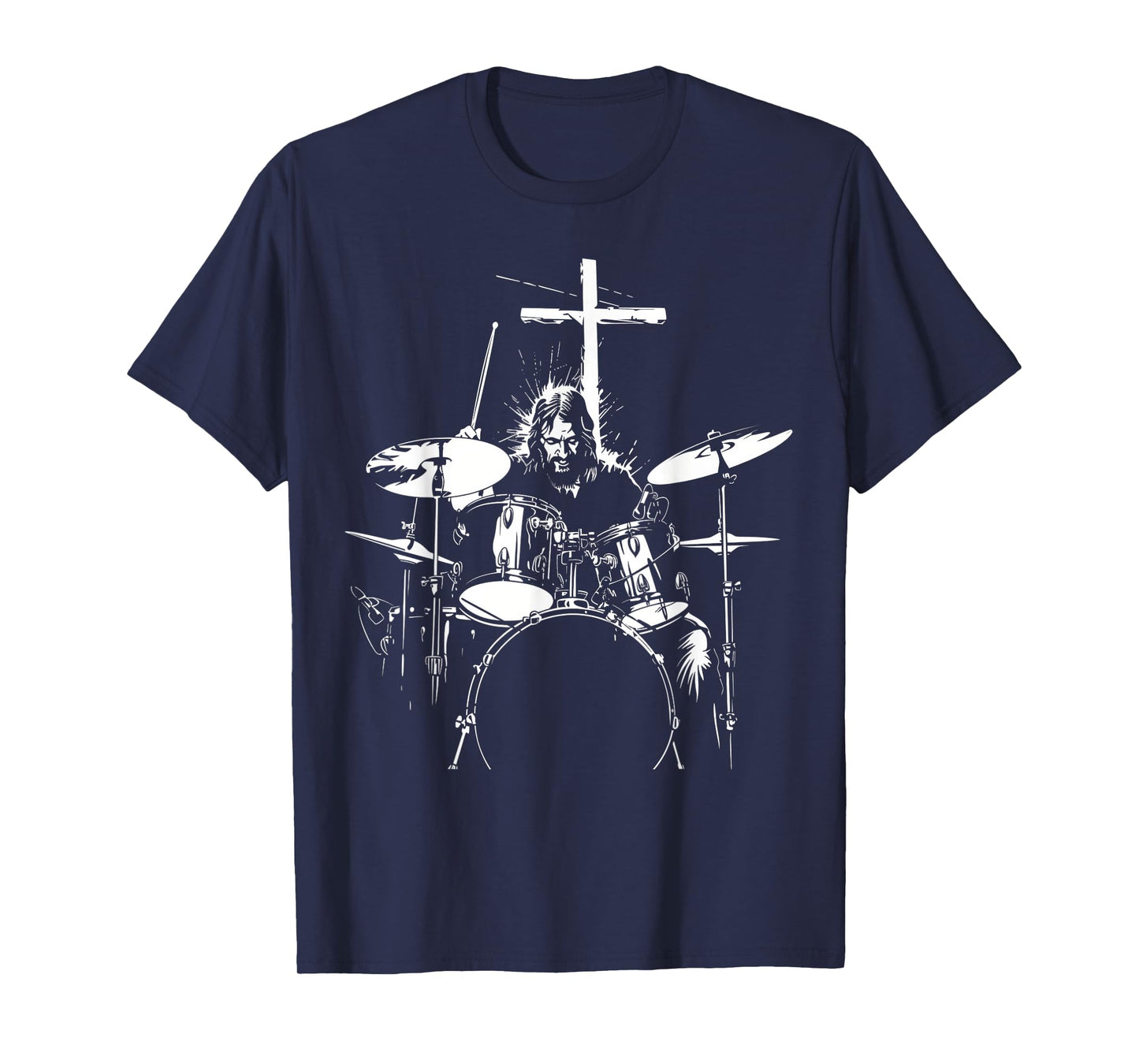 Jesus Playing Drums Christian Drummer Cross Vintage T-Shirt