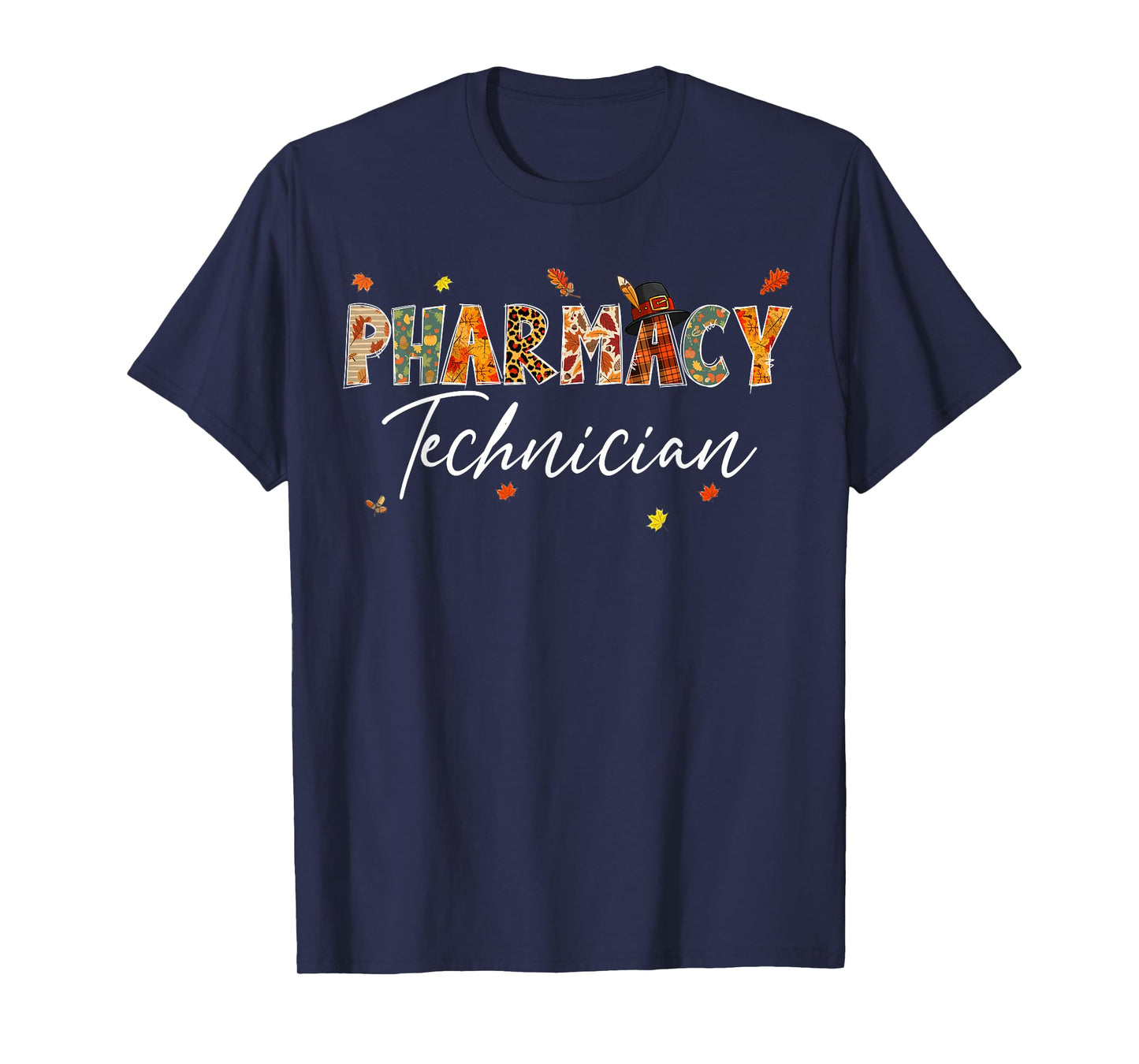Funny Pharmacy Technician Pumpkin Autumn Tree Fall Leaves T-Shirt