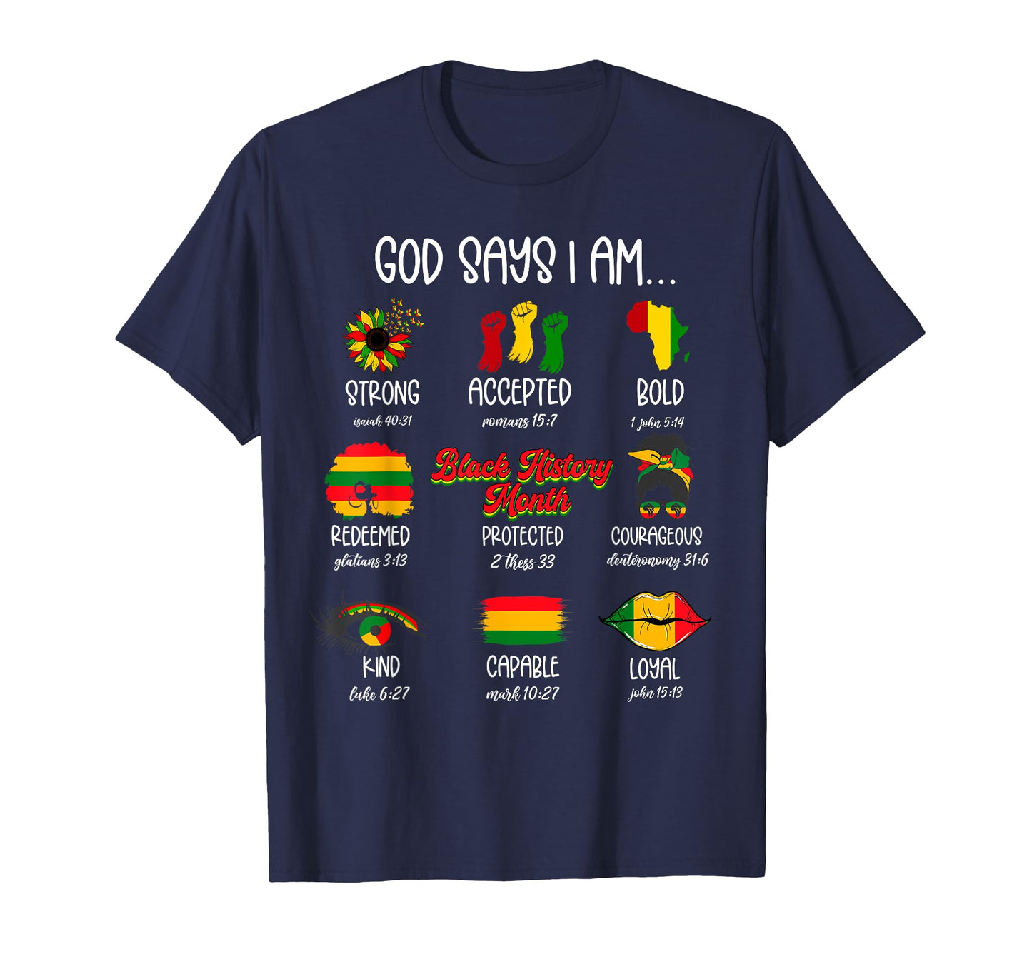 God Says I Am Black History Month Christian Faith African T-Shirt