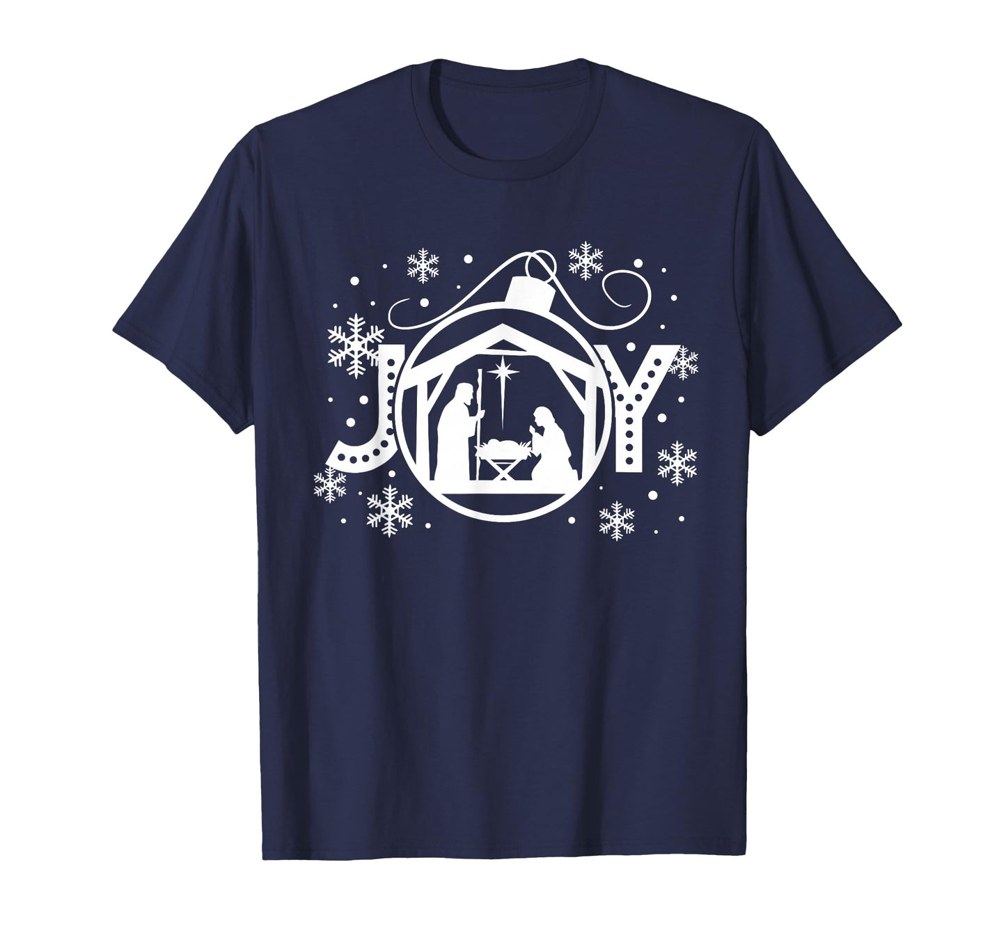 Christian Christmas Joy Jesus Nativity Scene Faith Family T-Shirt