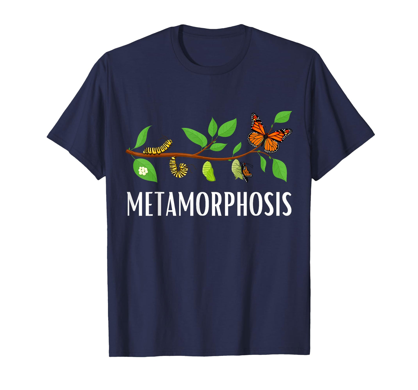 Funny Caterpillar Lifecycle Metamorphosis Monarch Butterfly T-Shirt