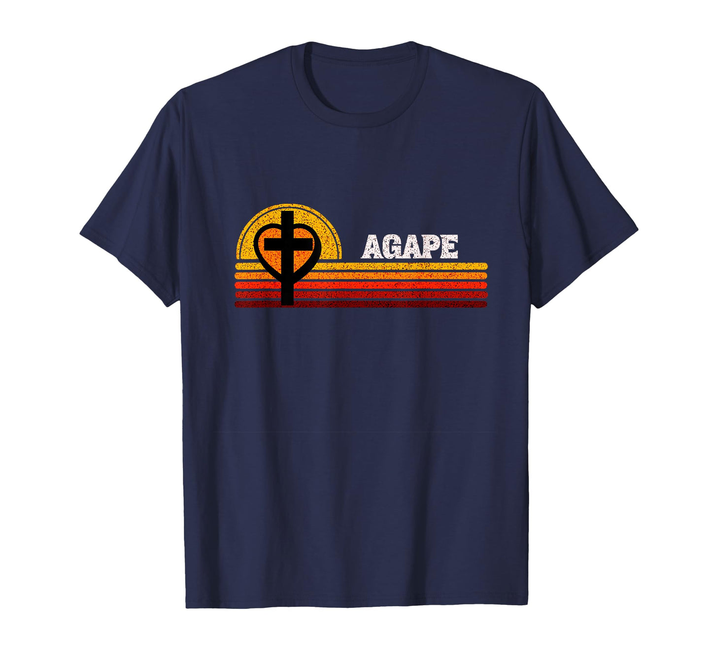 Agape God Love and Man Cross Heart Christian Faith T-Shirt