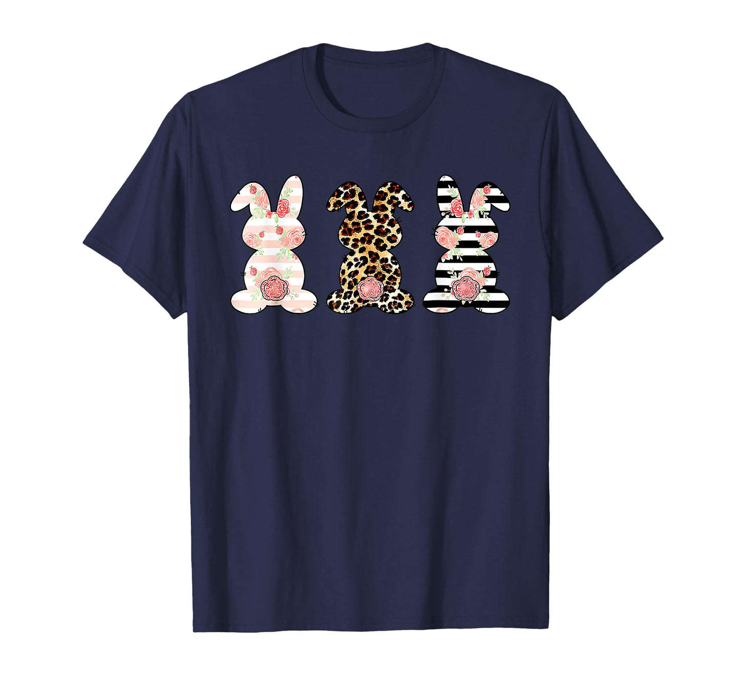 Leopard Easter Bunny Rabbit Trio Cute Easter Day T-Shirt